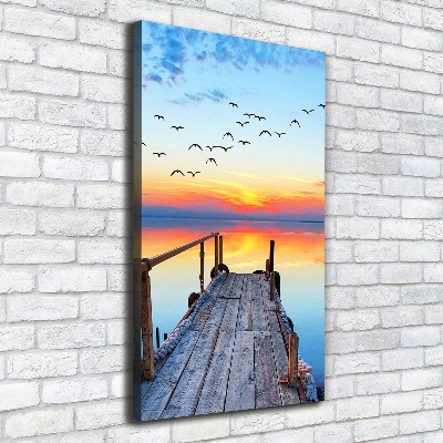 Fotografía en lienzo vertical Muelle de madera