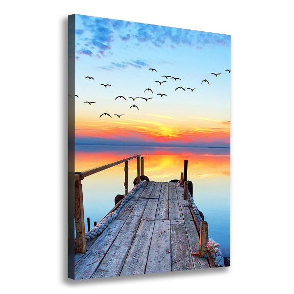 Fotografía en lienzo vertical Muelle de madera
