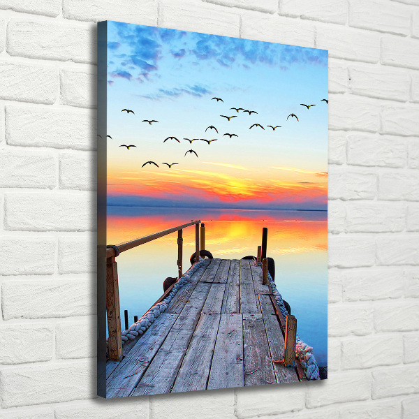 Fotografía en lienzo vertical Muelle de madera