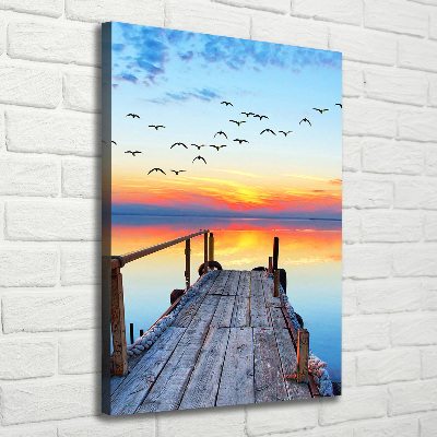 Fotografía en lienzo vertical Muelle de madera