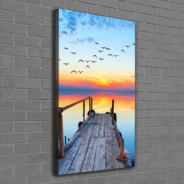 Fotografía en lienzo vertical Muelle de madera