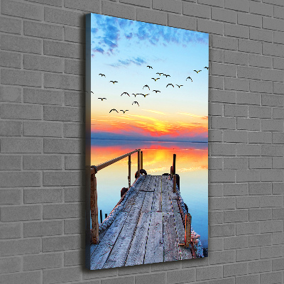 Fotografía en lienzo vertical Muelle de madera