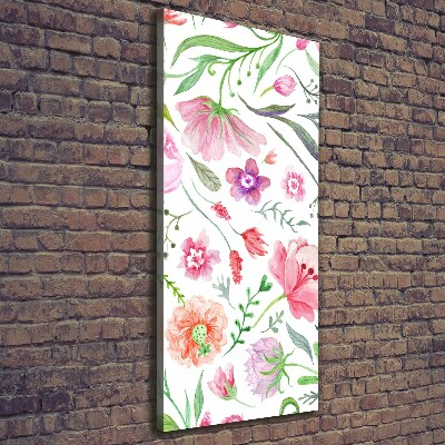 Cuadro moderno en lienzo resistente uv vertical Flores silvestres
