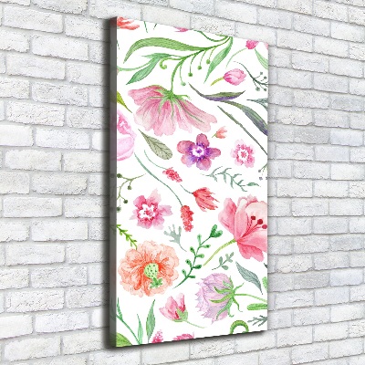 Cuadro moderno en lienzo resistente uv vertical Flores silvestres