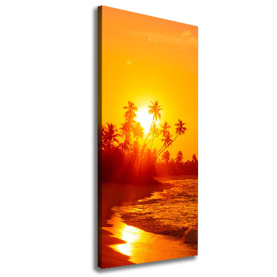 Cuadro canvas decorativo para salón vertical Playa tropical