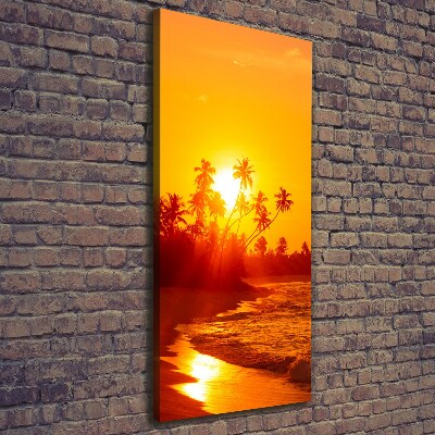 Cuadro canvas decorativo para salón vertical Playa tropical