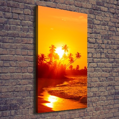 Cuadro canvas decorativo para salón vertical Playa tropical