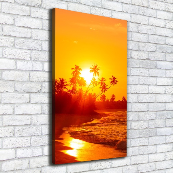 Cuadro canvas decorativo para salón vertical Playa tropical