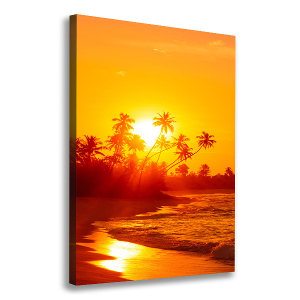 Cuadro canvas decorativo para salón vertical Playa tropical