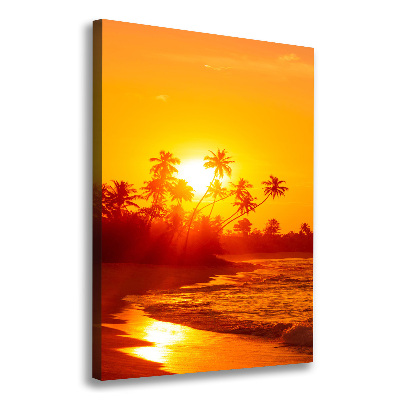 Cuadro canvas decorativo para salón vertical Playa tropical