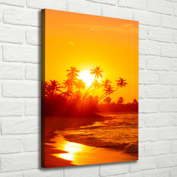 Cuadro canvas decorativo para salón vertical Playa tropical