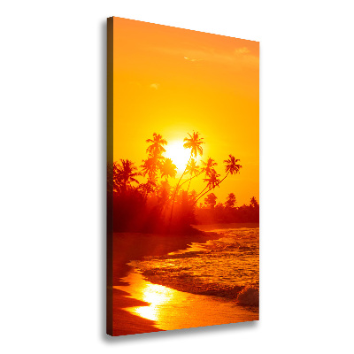 Cuadro canvas decorativo para salón vertical Playa tropical