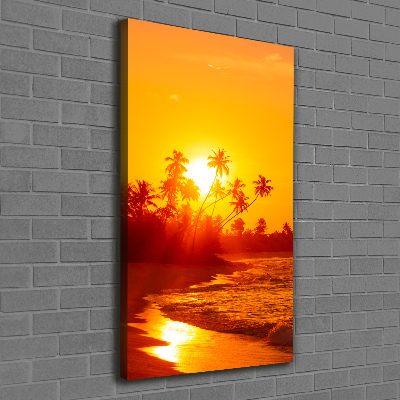 Cuadro canvas decorativo para salón vertical Playa tropical