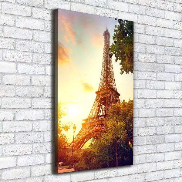 Cuadro canvas decorativo para salón vertical Torre Eiffel de París