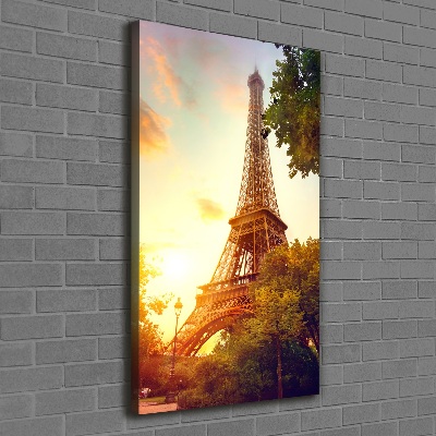 Cuadro canvas decorativo para salón vertical Torre Eiffel de París