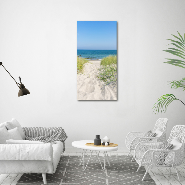 Cuadro canvas decorativo para salón vertical Dunas costeras