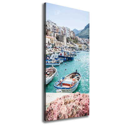 Cuadro moderno en lienzo resistente uv vertical Sicilia