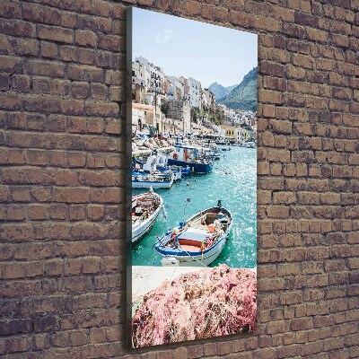 Cuadro moderno en lienzo resistente uv vertical Sicilia
