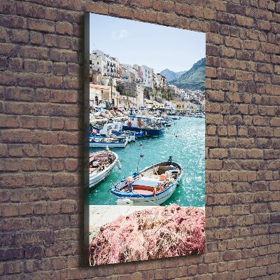 Cuadro moderno en lienzo resistente uv vertical Sicilia