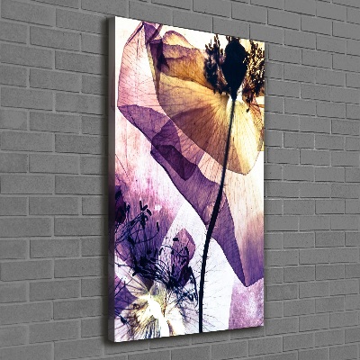 Cuadro moderno en lienzo resistente uv vertical Amapolas