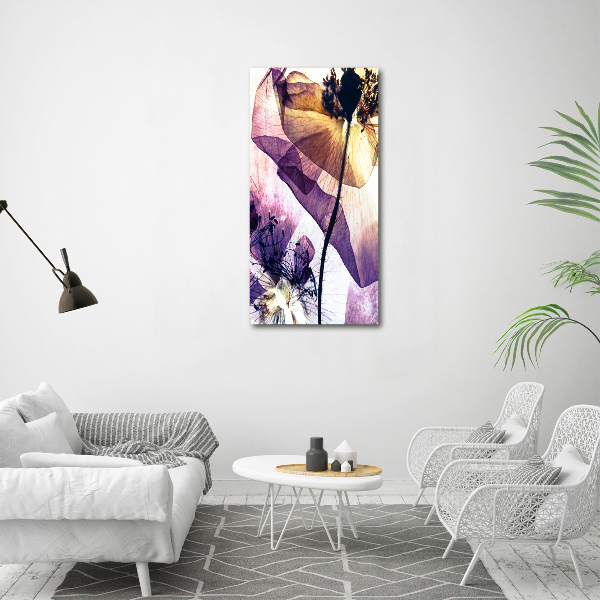 Cuadro moderno en lienzo resistente uv vertical Amapolas