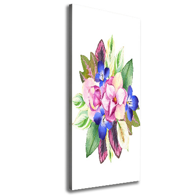 Cuadro canvas decorativo para salón vertical Un ramo de flores