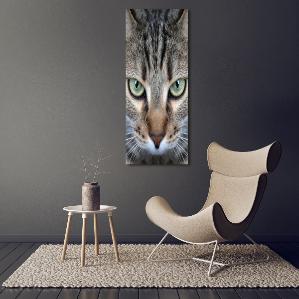 Cuadro canvas decorativo para salón vertical ojos de gato