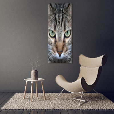 Cuadro canvas decorativo para salón vertical ojos de gato