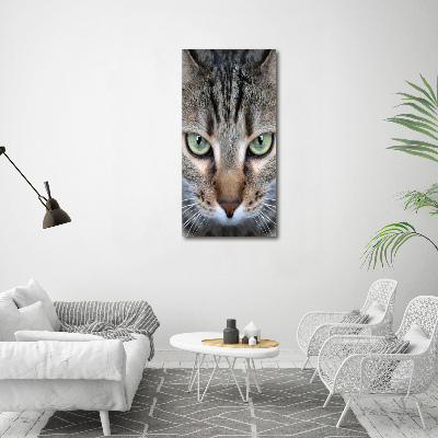 Cuadro canvas decorativo para salón vertical ojos de gato