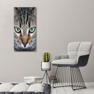 Cuadro canvas decorativo para salón vertical ojos de gato