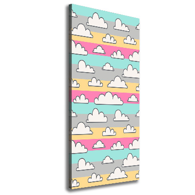Cuadro canvas decorativo para salón vertical Fondo de nubes de colores