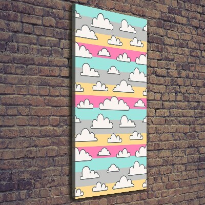 Cuadro canvas decorativo para salón vertical Fondo de nubes de colores