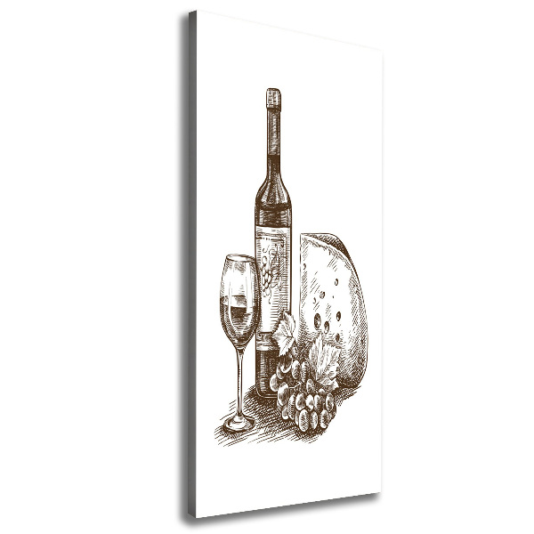 Fotografía en lienzo vertical Vino y aperitivos