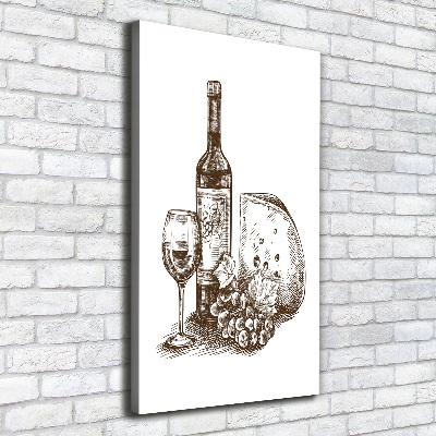 Fotografía en lienzo vertical Vino y aperitivos