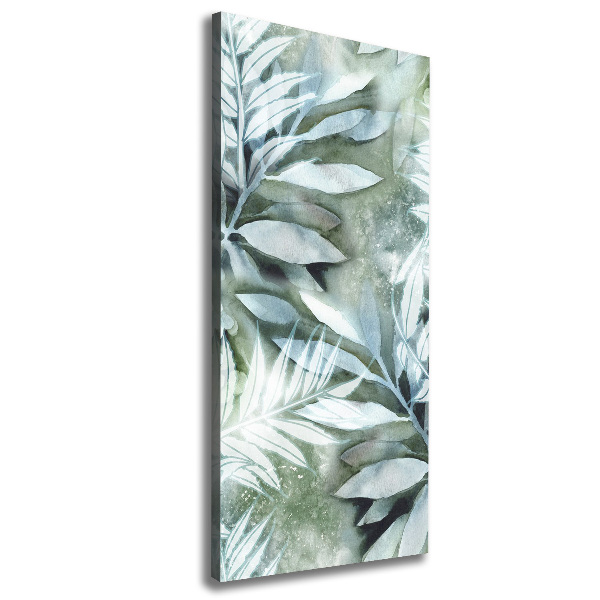 Cuadro canvas decorativo para salón vertical Hojas