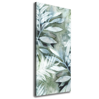 Cuadro canvas decorativo para salón vertical Hojas