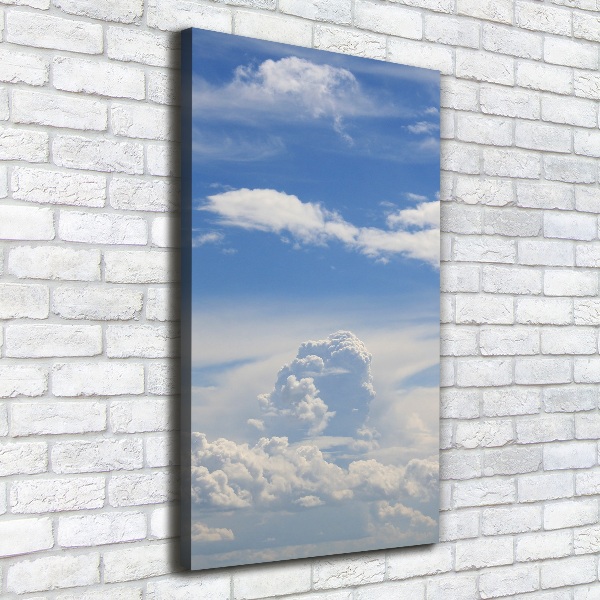 Cuadro canvas decorativo para salón vertical Nubes en el cielo