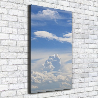 Cuadro canvas decorativo para salón vertical Nubes en el cielo