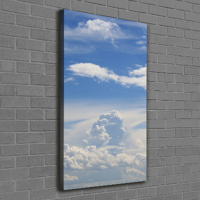 Cuadro canvas decorativo para salón vertical Nubes en el cielo