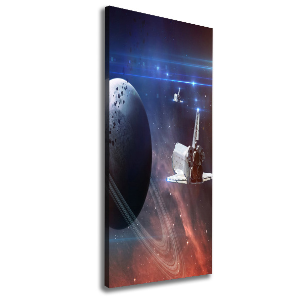 Cuadro canvas decorativo para salón vertical Astronave