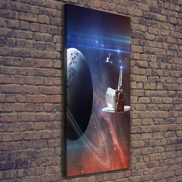 Cuadro canvas decorativo para salón vertical Astronave