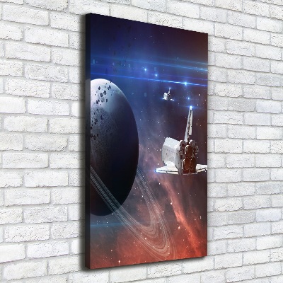 Cuadro canvas decorativo para salón vertical Astronave