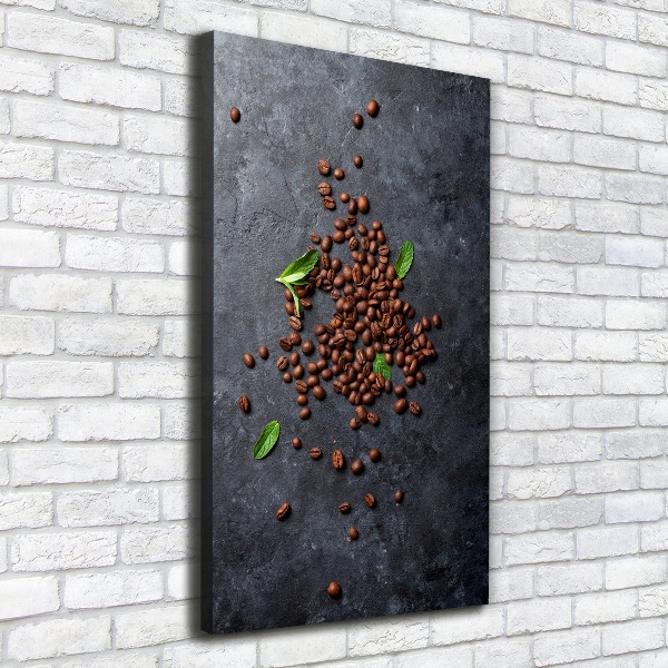 Cuadro canvas decorativo para salón vertical Granos de café