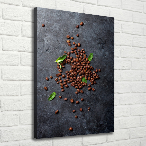 Cuadro canvas decorativo para salón vertical Granos de café