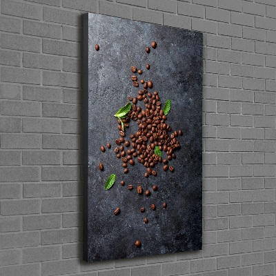 Cuadro canvas decorativo para salón vertical Granos de café