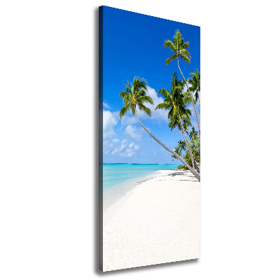 Cuadro canvas decorativo para salón vertical Playa tropical