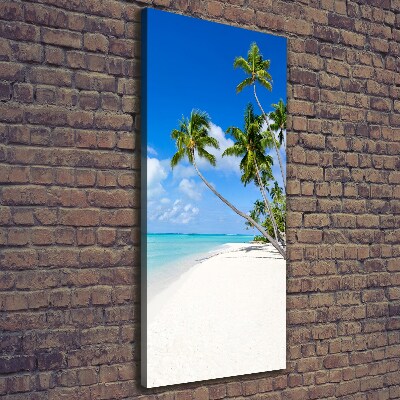 Cuadro canvas decorativo para salón vertical Playa tropical