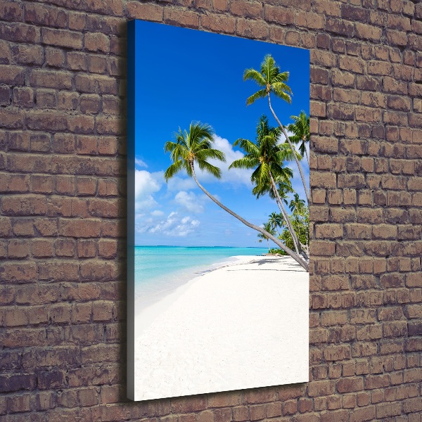 Cuadro canvas decorativo para salón vertical Playa tropical