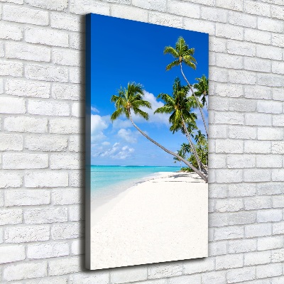 Cuadro canvas decorativo para salón vertical Playa tropical