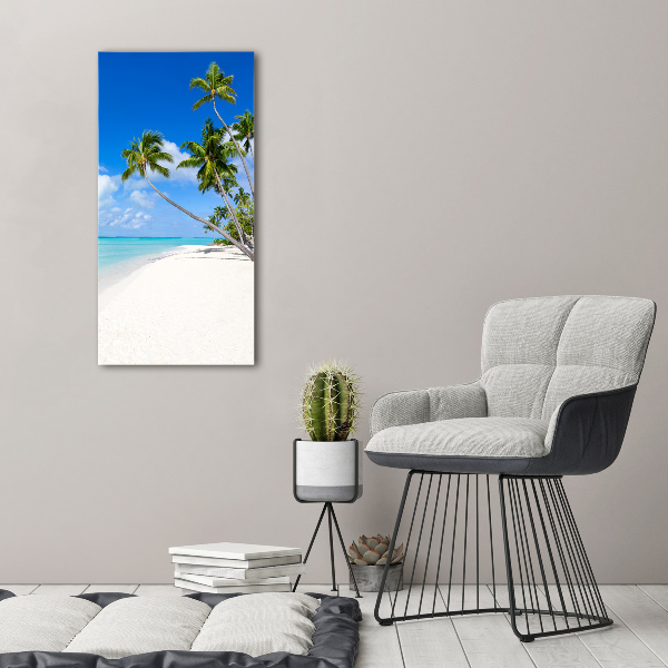 Cuadro canvas decorativo para salón vertical Playa tropical